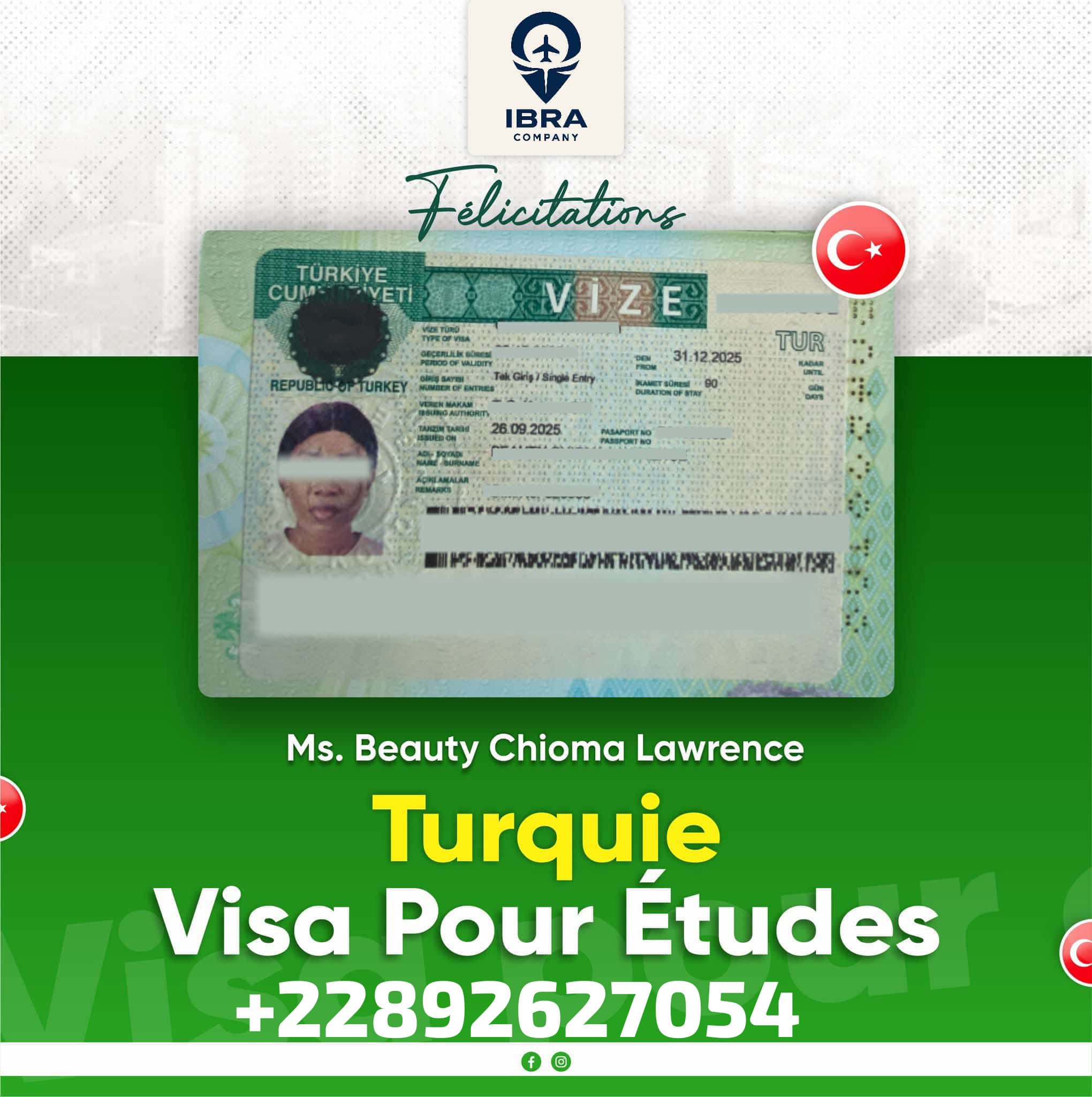 Visa Turquie réussi